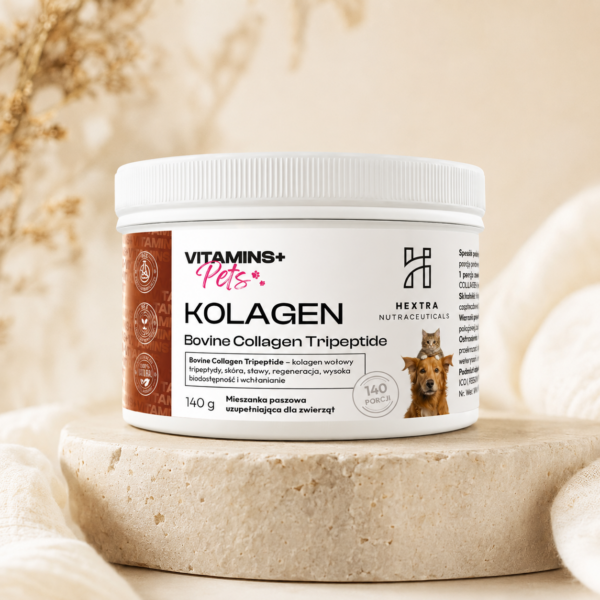Bovine Collagen Tripeptide 140 g PETS – kolagen wołowy tripeptydy dla zwierząt na stawy, mięśnie i regenerację