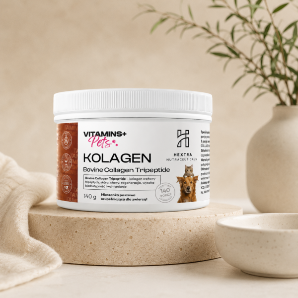 Bovine Collagen Tripeptide 140 g PETS – kolagen wołowy tripeptydy dla zwierząt na stawy, mięśnie i regenerację