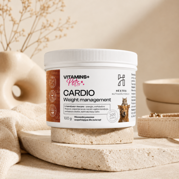 CARDIO Weight management 100 g PETS– L‑KARNITYNA + TAURYNA dla zwierząt na serce, metabolizm tłuszczu i kontrolę masy ciała