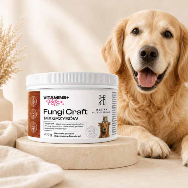 Fungi Craft PETS– MIX GRZYBÓW 200 g – grzyby funkcjonalne dla psa, kota i małych ssaków