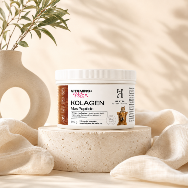 Kolagen Max Peptide PETS 140 g – kolagen rybi dla zwierząt na stawy, skórę, sierść i regenerację
