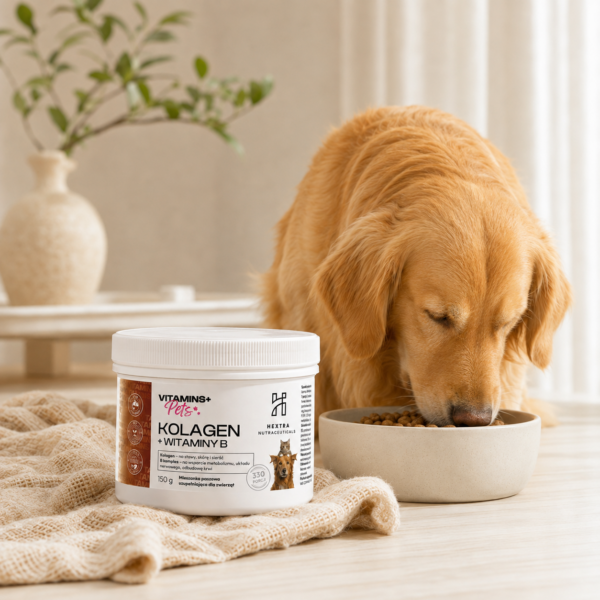 KOLAGEN + WITAMINY B PETS – mieszanka paszowa uzupełniająca dla zwierząt, psy, koty, małe ssaki